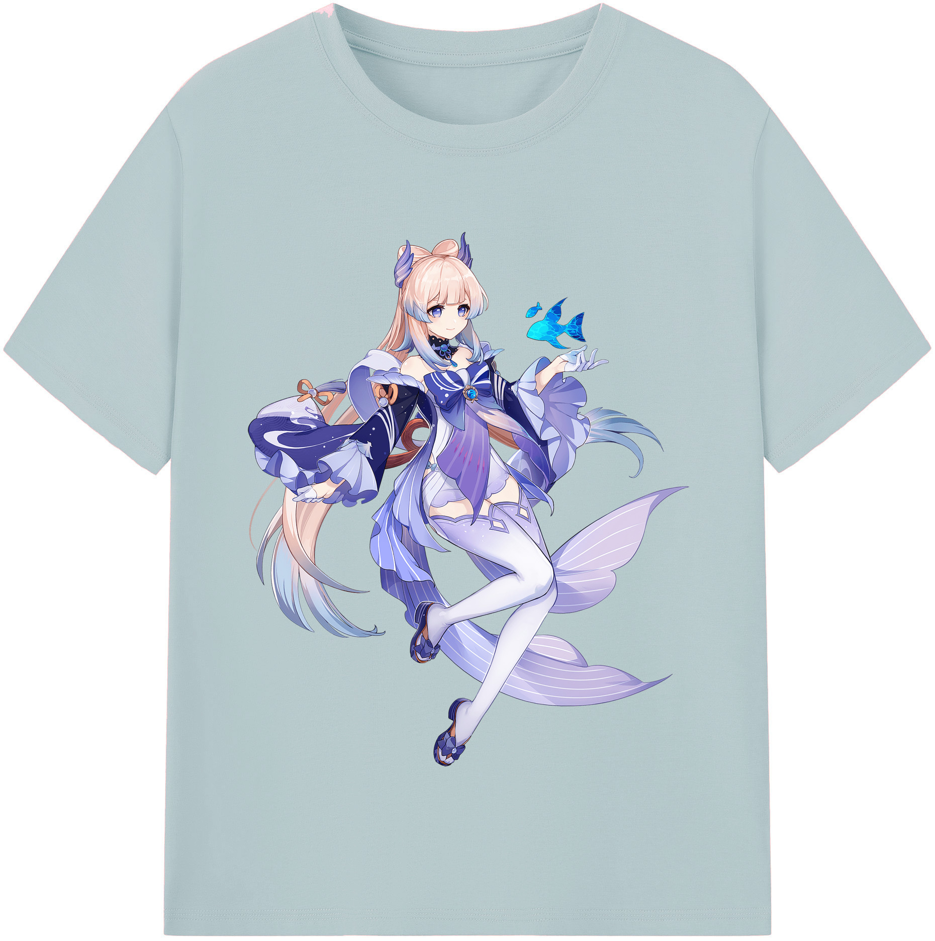 げんし神 珊瑚宮心海 サンゴノミヤ・ココミ genshin Sangonomiya Kokomi 綿100％半袖Tシャツ（フロントプリント）
